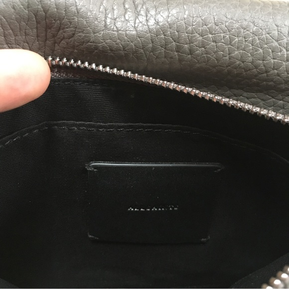 AllSaints Grey Pebble Leather Shoulder Purse - Picture 9 of 14